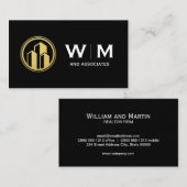金ゴールド建物ロゴ |モノグラム 名刺 (正面/裏面)