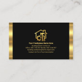 金ゴールド建物構造の手書きツール 名刺 (裏面)