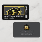 金ゴールド建築ツールのホームフレーム 名刺 (正面/裏面)