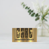 金ゴールド建築ツールタブレイヤ 名刺 (スタンド正面)