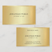 金ゴールド弁護士弁護士テンプレート法モダン室 名刺 (正面/裏面)
