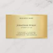 金ゴールド弁護士弁護士テンプレート法モダン室 名刺 (裏面)