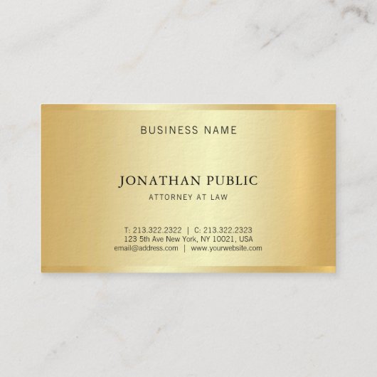 金ゴールド弁護士弁護士テンプレート法モダン室 名刺 (裏面)