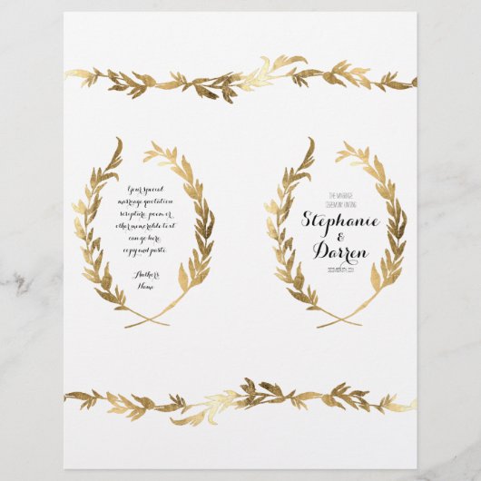 金ゴールド式プログラムオリーブ月桂樹リーフリース (正面)