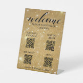 金ゴールド式&座席表&バーメニューqrコード 台座サイン (正面)