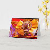 金ゴールド弓と結晶 カード (黄色い花)