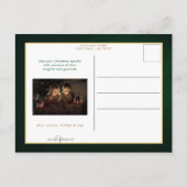 金ゴールド彫刻の冬の松の休日の写真 ポストカード (裏面)