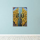 金ゴールド彫刻 キャンバスプリント (インサイチュ (ウッドフロア))