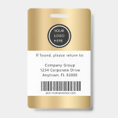 金ゴールド従業員フォトID会社セキュリティバッジ バッジ (裏面)