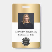 金ゴールド従業員フォトID会社セキュリティバッジ バッジ (表面)
