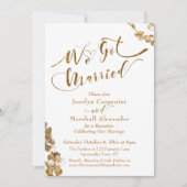 金ゴールド得とボタ結婚したニカルのホワイト 招待状 (正面)