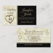 金ゴールド心情のある5ドルジュエリーアクセサリー 名刺 (正面/裏面)