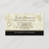 金ゴールド心情のある5ドルジュエリーアクセサリー 名刺 (裏面)