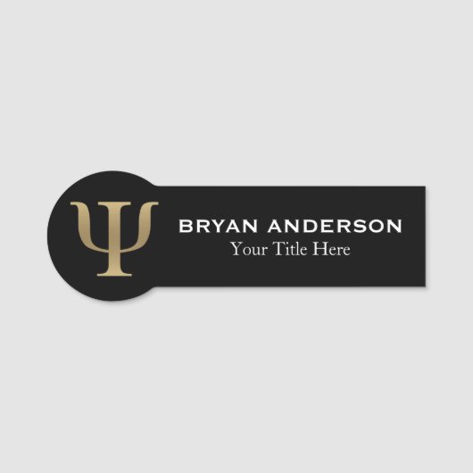 金ゴールド心理学者Psiシンボル名タグ 名札 (正面)