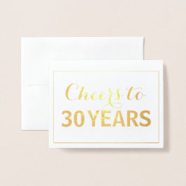 金ゴールド応援から30年間の誕生日 箔カード