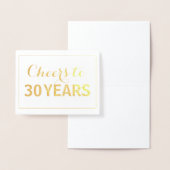 金ゴールド応援から30年間の誕生日 箔カード (ディスプレー)