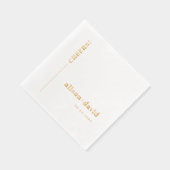 金ゴールド応援タイポグラフィミニマル結婚リスト 箔ナプキン (右)