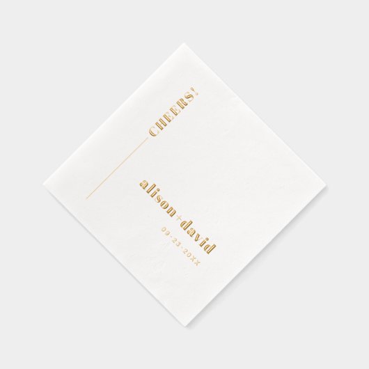 金ゴールド応援タイポグラフィミニマル結婚リスト 箔ナプキン (右)