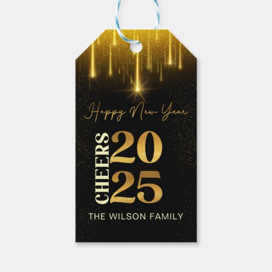 金ゴールド応援大晦日パーティー2025ギフトラベル ギフトタグ (正面)
