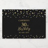 金ゴールド応援30歳30歳の誕生日パーティー スパークリングワインラベル (シングルラベル)