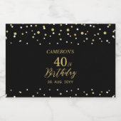 金ゴールド応援40歳40歳の誕生日パーティー スパークリングワインラベル (シングルラベル)