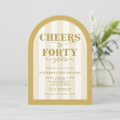 金ゴールド応援40歳40歳の誕生日 招待状 (スタンド正面)