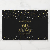 金ゴールド応援50歳50歳の誕生日パーティー スパークリングワインラベル (シングルラベル)