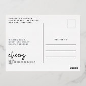 金ゴールド応援 |赤グラデーションMerry Christmas Photo 箔シーズンポストカード (裏面)