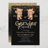 金ゴールド性リビールパーティの招待状 案内状 (正面/裏面)