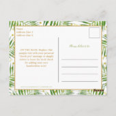 金ゴールド恐竜の熱帯性ベビーシャワーありがとう ポストカード (裏面)