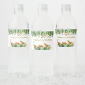 金ゴールド恐竜サファリ誕生日 ペットボトルラベル (ボトル)