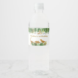 金ゴールド恐竜サファリ誕生日 ペットボトルラベル