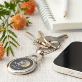 金ゴールド惑星とキスをする宇宙する宇宙飛行士の恋人 キーホルダー (側面)