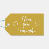 金ゴールド愛すパーソナライズされたる ギフトタグ (裏面横)