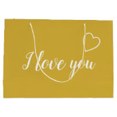 金ゴールド愛すパーソナライズされたる ラージペーパーバッグ (裏面)