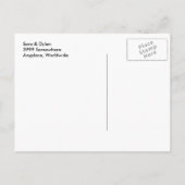 金ゴールド愛とハート日付はがきを保存 案内ポストカード (裏面)