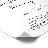 金ゴールド愛の記憶のサインの熱帯葉のフローラ ポスター (角)