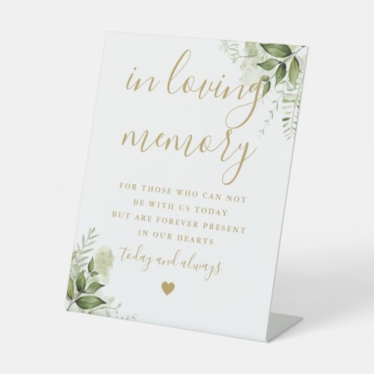 金ゴールド愛の記憶の記念緑結婚の 台座サイン (正面)