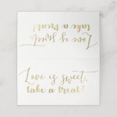 金ゴールド愛は甘いトリートスクリプトテーブルを取る プレイスカード (外部開封)