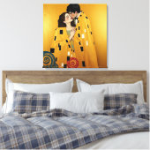 金ゴールド愛エレガントキスをする対❤️ キャンバスプリント (インサイチュ (寝室))