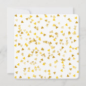 金ゴールド愛ハートが赤ちゃんポップ・アートのシャワー準備 招待状 (裏面)