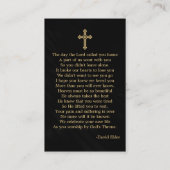 金ゴールド愛メモリ悔やみや弔慰葬儀サンキューカード 名刺 (裏面)