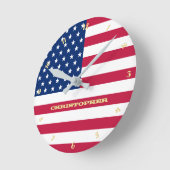 金ゴールド愛モノグラムの国アメリカUSAフラカスタムグ ラウンド壁時計 (傾斜)