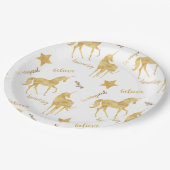 金ゴールド感動的ユニコーン星 ペーパープレート (アングル)