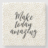 金ゴールド感動的ー ストーンコースター (正面)