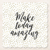 金ゴールド感動的ー ペーパーコースター (正面)