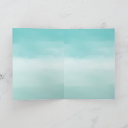 金ゴールド感動的引用文アクアミントグラデーション カード (内部)