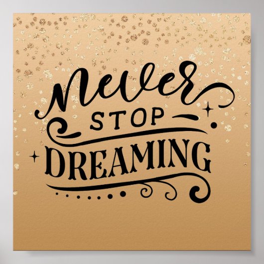 金ゴールド感動的引用文ポスター ポスター (正面)