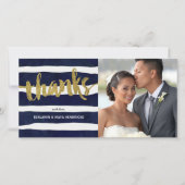 金ゴールド感謝していの写真結婚ありがとうありがとう サンキューカード (正面)