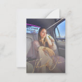 金ゴールド感謝していの手書き入力2枚の写真 ノートカード (正面)